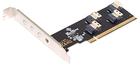 chenyang PCIe 3.0/4.0 X16 auf 4 Port SFF-8654 4i PCI Express Erweiterungskartenadapter für externe eGPU-Grafikkarte und SSD mit 8/12 cm Steckplatzhalterung