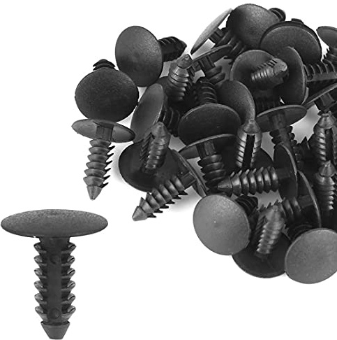 40 rivetti in plastica con diametro del foro da 5 mm, clip di fissaggio per paraurti, clip di fissaggio per pannelli, colore nero, per auto
