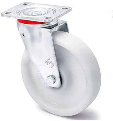 WIKO Schwerlastrollen 100 mm Transportrollen - Aluminium Polyamid Rolle Set bis 300 kg - Lenkrollen mit Bremse - Bockrollen (Lenkrolle)