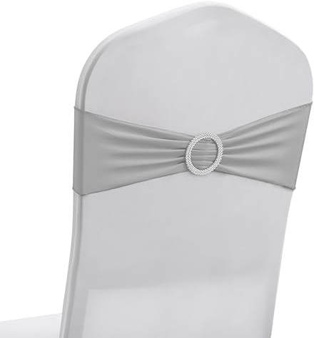 CECOMBINE“ 50 Stück elastische Stretch-Spandex-Stuhlhussen, Schärpenbänder, Schleifen, Schärpen, Stuhlhusse mit Schnalle für Hochzeiten, Partys, Zeremonien, Veranstaltungen, für Klappstühle, Bankett