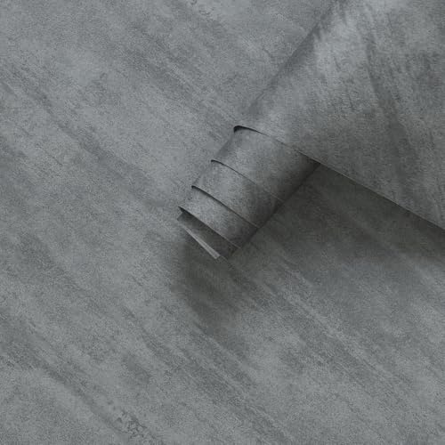 JSEVEM 40CMx3M Dick Dunkelgraue Betonoptik Tapete Selbstklebend | Dick 3D Effekt Grau Betontapete Zement Industrie Wasserdicht Vinyl Matt Klebefolie Möbelaufkleber Möbelfolie Wandpapier Küche
