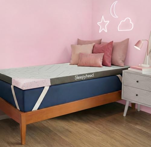 Sleepyhead Twin XL 3 Inch Mattress Topper, Super Gel & Copper-Infused Memory Foam for College Dorm Beds, Cooling & Support, Made in USA, Removable Washable Cover, CertiPUR-US® Certified (XL Twin 3)
