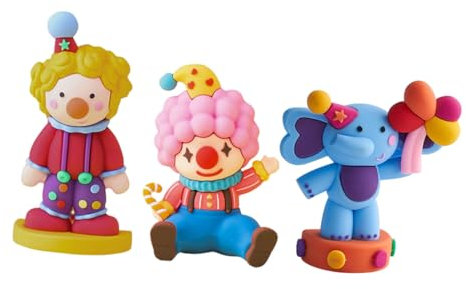 VINTORKY 3stücke Miniatur-Clown-Ornament Für Schreibtischdeko Mini-Clown-Figur Für Kuchendekoration Lustige Clown-Puppe Als Garten-Dekoration Kippsicheres Clown-kunsthandwerk Als Bücherrega