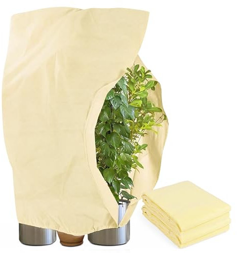 Euakee 2 Stücke Winterschutz für Pflanzen, 120 x 180 cm Winter Pflanzenschutzhaube mit Reißverschluss & Zugband für Kübelpflanzen, Baum Palmen, Frostschutz, Kälteschutz (2 PCS)