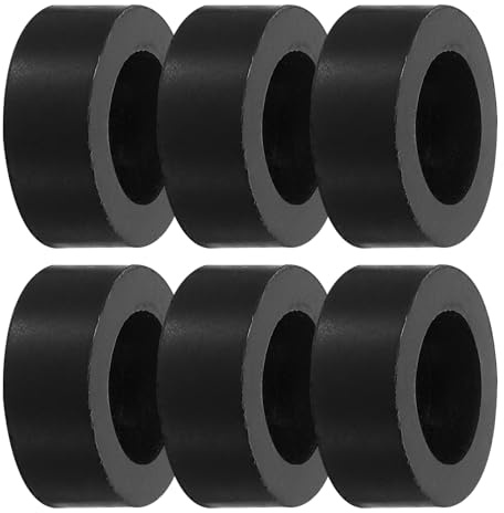 PATIKIL Tampon Caoutchouc Anti Vibration 25mm OD x 15mm/8mm ID x 10mm Épaisseur 6 Pcs Tampons d'Isolation Amortisseurs de Vibrations Mécaniques Rondelles Pieds, Noir