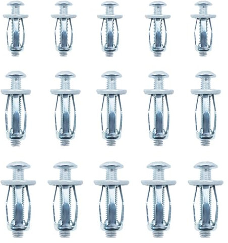 WEFINEST 45 Stück Hohlraum Metallanker, M4 M5 Hohlraumdübel Metall, Blütenblattmuttern Silber Hohlraumdübel Schwerlast, Robuste Dübel Hohlraum für Befestigen und Aufhängen von Gegenständen