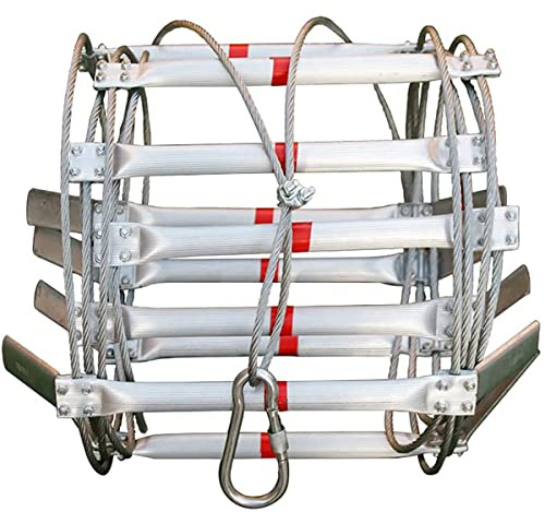 Fire Escape Rope Ladder - Flame Resistant Emergency Fire Safety Evacuatladder with Hook Carabins/12M/39.4Ft
