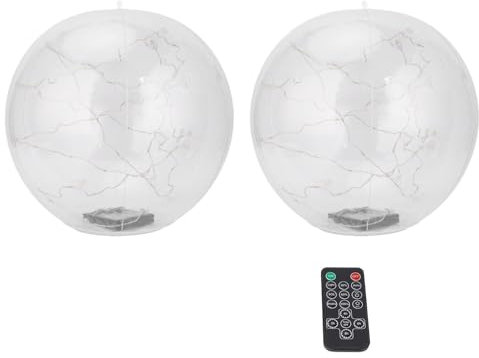 Ejoyous Iluminación flotante para piscina, 2 unidades, iluminación solar flotante para piscina, con mando a distancia, bola de luces LED, adecuada para piscina, jardín, estanque, césped, decoración