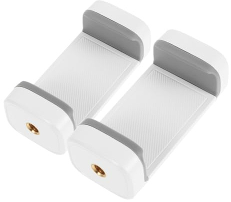 NUOBESTY 2piezas Soporte para Teléfono Móvil Adaptador para Trípode Pinza para Smartphone Fiable y Resistente para Transmisiones Directas, Autorretratos y Fotografía En Interiores