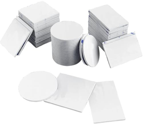 Confezione da 60 cuscinetti adesivi biadesivi per fissare, incollare e organizzare oggetti, nastro biadesivo impermeabile per casa e ufficio (bianco, spessore 1,5 mm, 20 per ciascuna forma).