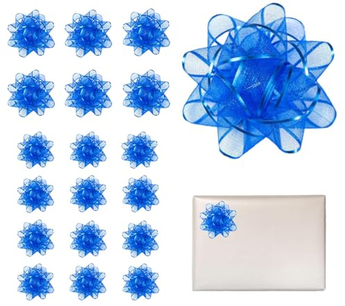 Geschenkschleife Geschenkverpackung Dekoration 18 Stück blau Schmetterling Knoten Geschenk Schleife blau Geschenk Schleife Schleifen für Weihnachten und Geburtstag 7.6cm/5.6cm