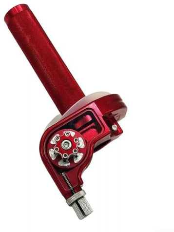 Empuñadura CNC para Acelerador de Motocicleta, Diseñada para un Control y Comodidad Óptimos, Adecuada para la Mayoría de Motocicletas con Ajuste de 22 mm (Rojo)
