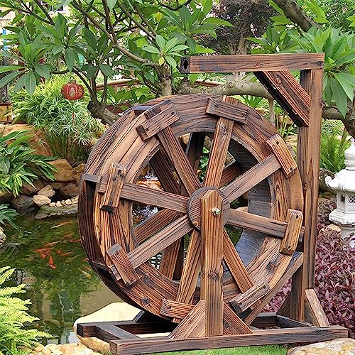 PLMNBQWE Fontana con Ruota idraulica, Decorazione da Giardino, Rustica, Cascata, Vintage, Ornamentale, Feng Shui, Balcone, laghetto, Patio, Cortile, Veranda - Fontane da Giardino D