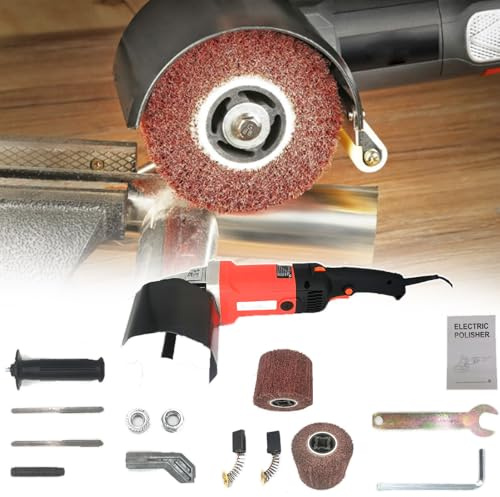 Ponceuse à tubes, ponceuse à bande, polisseuse à tubes, électrique, 6 vitesses, avec capot anti-poussière amélioré, cordon d'alimentation allongé et large interrupteur pour une finition effi