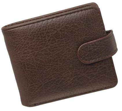LUFFLOK Portefeuille en Cuir Marron, Portefeuilles et Porte-Cartes | Monnaie Multifonctionnel à 2 Compartiments avec Boucle Fenêtre pour Hommes et Femmes pour Pièces de Monnaie (Marron)