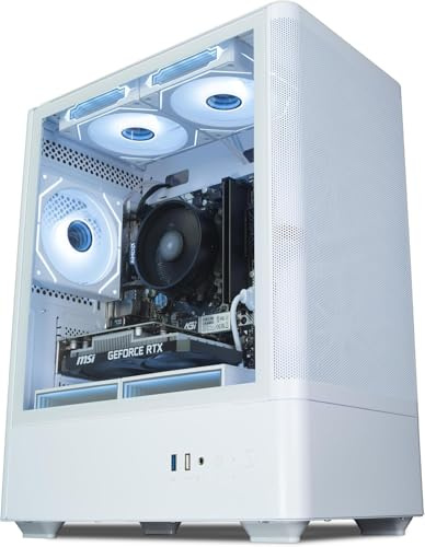 ionz Gaming PC - AMD Ryzen 5 5500, Nvidia RTX 3050, 16GB DDR4 RAM, 512GB NVMe M.2 SSD, Windows 11, 500W 80+ PSU, WiFi, KZ19 Mesh - White