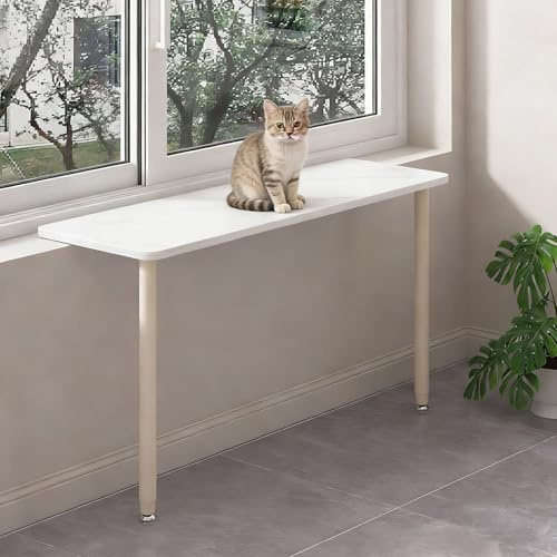 Window Sill Cat Perch Ledge Shelf with Support Legs, Adjustable Indoor Windowsill Extender Board, Kitchen Window Extension Board Spice Bracket(Black,100x30cm(39 3/8x11 3/4))
