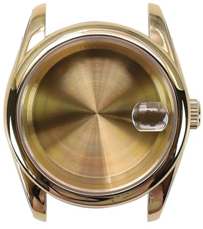 1 st guld Pvd 39 mm/36 mm klockfodral med safirkristall for NH35 NH36 NH38 4R36 Miyota8215 Movement Oyster 28,5 urtavla(Solid bottom cover 1,36mm nh35 nh36)