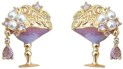 Vinglas stiftörhängen dam S925 silver nål med zirkonia designer örhängen original festtillbehör för kvinnor flickor inklusive vit presentförpackning