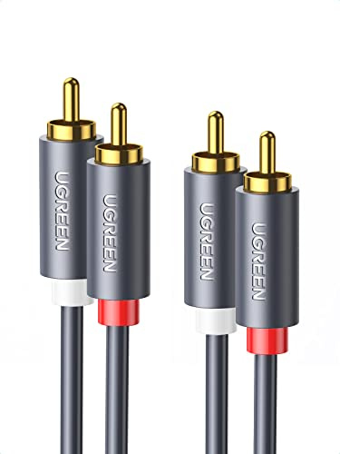 UGREEN Cavo RCA Stereo 2 RCA Maschio a 2 RCA Maschio Cavo Audio Coassiale Connettori Placcati in Oro per CD, DVD, Home Theater, TV, Altoparlanti, Amplificatori, Xbox 360, ecc. 5m