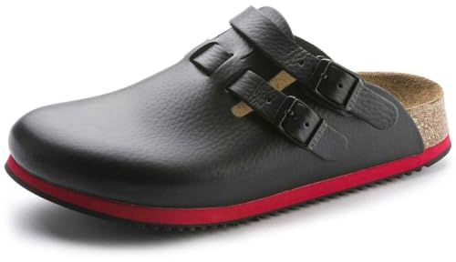 Birkenstock Zoccoli da Donna Kay SL in Pelle Naturale Morbida, Nero, 36 EU Stretta
