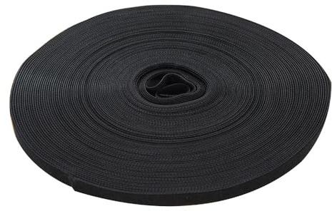 FIXMAN 419854 Selbstklebendes Klettband, schwarz 10 mm x 25 m