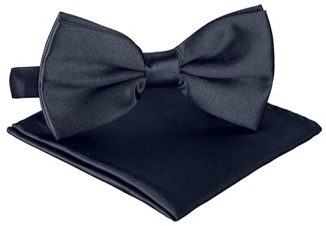 BomGuard Herren Fliege mit Einstecktuch – Nachtblau