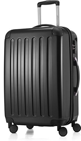 HAUPTSTADTKOFFER Alex - Mittelgroßer Hartschalenkoffer, 4 Rollen, Koffer, Trolley, Rollkoffer, Reisekoffer, Volumenerweiterung, 65 cm, 74 Liter, Schwarz