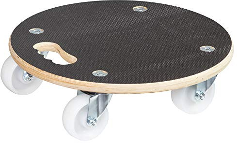 WAGNER Transportroller Transporthilfe 1108 I Schichtholz mit Grip I Ø 38 x 11 cm, Tragkraft 300 kg I Möbelroller rund I Umzugsroller für Möbel I Rollbrett mit Aufhängeloch I FSC® I Made in DE