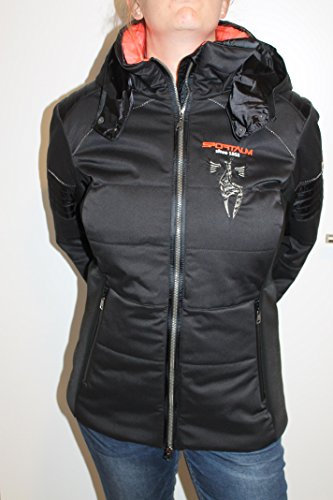 Sportalm Kitzbühel Damen Ski Jacke Cat mit Kapuze Schwarz Orange Größe 44 XXL