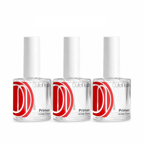 Outlet Nails Pack 3 Primer HEMA Free 15ml para Uñas de Gel/Acrílicas/sin Ácidos