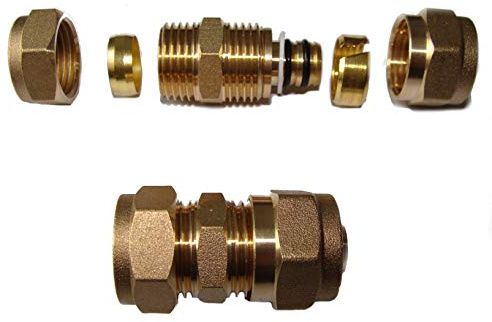 Raccord à compression - Tube en cuivre sur tube composite multicouche Pex (CU22mm-Pex 16mm)