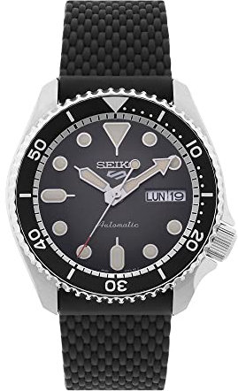 Seiko SRPD73K2 - Orologio analogico automatico da uomo, con cinturino in silicone, Nero, Cinturino