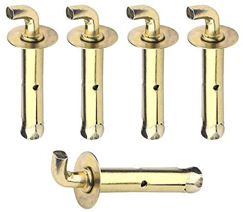 YINSONG Ankerschrauben M10*120 - Schraubhaken Hakenschrauben Wandhaken Öffnen Haken Expansions Schraubenbolzen, M10*120(90°) / 5 Stücke