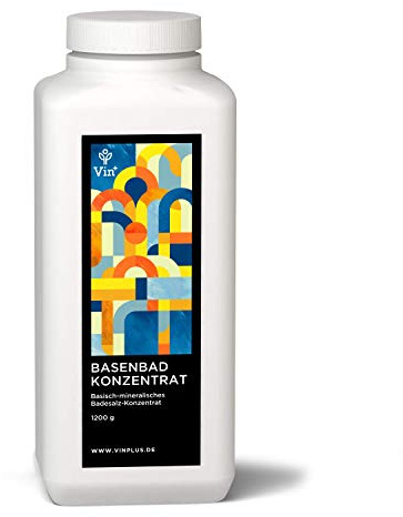 Vinplus Basenbad Konzentrat | 1200g | Basissches Badesalz für Pflegebad, Fussbad & Gesicht | Idealer ph-Wert | Basenpulver & Badezusatz