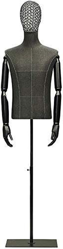 Schaufensterpuppe J-Manikins Höhenverstellung Kleid Form Männlicher Oberkörper mit Metalldraht Kopf Büsten Ständer für Kleidung Display Manikin (Farbe: # 1)