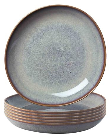 Villeroy & Boch like. by Lave Beige Schalen 6er Set, 27 cm, Flache Schale für Pasta & Suppe, Skandinavisches Design, Steingut, Beige