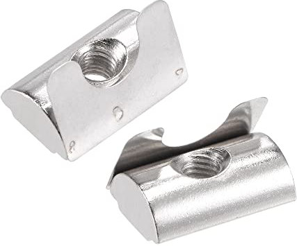 sourcing map M5 Roll in Spring T Nut with Spring Sheet Carbon Steel for 3030/4040 Series Aluminum Extrusion Profile Rail with 8mm Slot 25Pcs