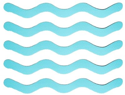 Grip Shop Lot de 12 autocollants antidérapants pour baignoire, douche, escalier, piscine - Motif vague - 1,3 x 18 cm - Bleu