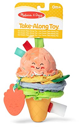 Melissa & Doug Ice Cream Take-Along Clip-On Infant Toy with Sound and Vibration