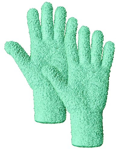 FYJLXF Microfiber Dusting Gloves, Washable Reusable Cleaning Mittens Gloves, Dusting Cleaning Glove for Kitchen House Cleaning Cars (Green)