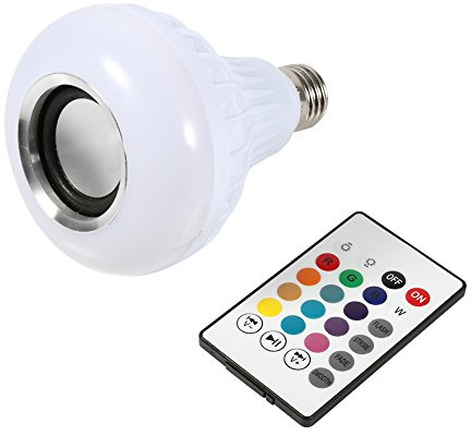 KENANLAN Lampadina Musicale a LED, E27 12W LED RGB Lampadina per Altoparlante Bluetooth Lampada per Riproduzione Musicale Wireless con Telecomando