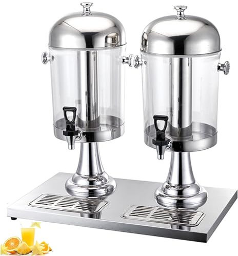 ExoticaBlend Saft-Dispenser 8/16/24L Getränkedispenser Saftspender mit Kühlelement für Hotel, Bar, Restaurant,Silver-16L