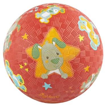SIGIKID 43088 Mini-Kautschuk Ball Hund, rot, bunt, griffig, ab 1 Jahr, Naturkautschuk
