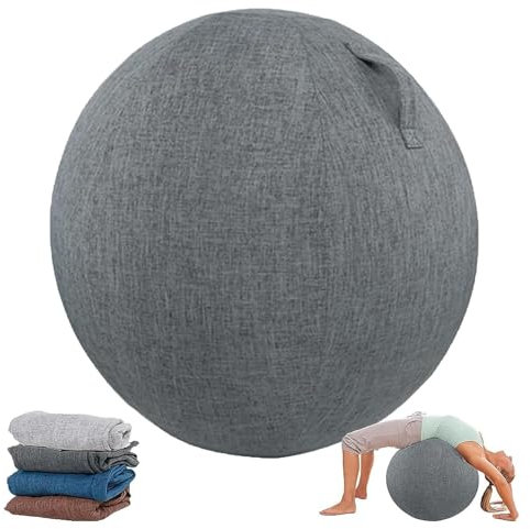 Homnova Sitzball Abdeckung, 55 cm / 65 cm / 75 cm Baumwolle + Leinen Schutz Yoga Ball Abdeckung Faltbar Sitzbälle Stoff Bezug Für Fitnessball Pilates Yogaball,Navy Blue,75cm