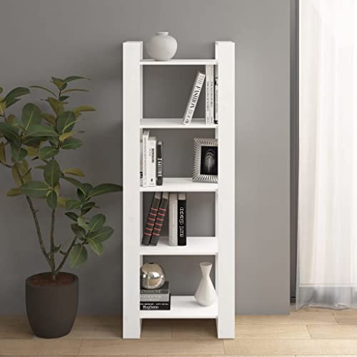 CKioict Eckvitrine Modernes Standregal Wohnzimmermöbel Bücherregal/Raumteiler Weiß 60x35x160 cm Massivholzfür Wohnzimmer, Schlafzimmer, Büro