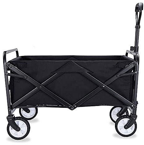 CRBUDY Trolleys, Gartentrolley, Faltbarer Wagen, Schwerlast-Festivaltrolley, Ziehwagen, Transportwagen mit Bremsrädern, Tragkraft 60 kg/132 Pfund/C:Rot