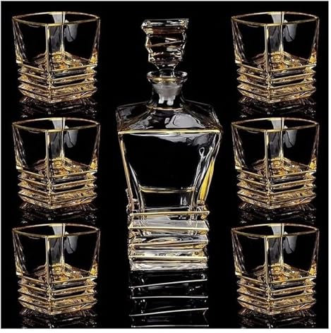 Decanter per vino rosso, decanter per whisky, Decanter Decanter Decanter for vino Decanter e set di bicchieri Bicchiere in cristallo con 6 coppe in cristallo