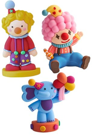 STOBAZA 3stücke Teiliges Mini Clown Und Elefant Figuren Aus Langlebigem Süße Gartendekoration Für Haus Balkon Und Kuchenverzierung Niedliche Tisch Mikrolandschaftsornamente