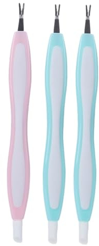 FRCOLOR Juego De 2 Herramientas Para Manicura Y Pedicura Incluye Tenedores Para Cutículas Y Recortadores Para Eliminar Piel Muerta De Plástico Y Acero Inoxidable (3 Unidades).